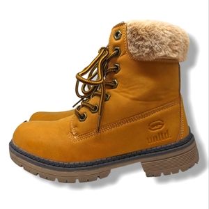 Echo | Tan Vegan Fur Lined Work Boots Boy's Size 1